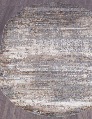 Российский овальный ковёр 04050C GREY / BROWN