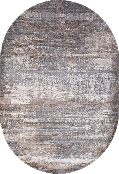 Российский овальный ковёр 04050C GREY / BROWN