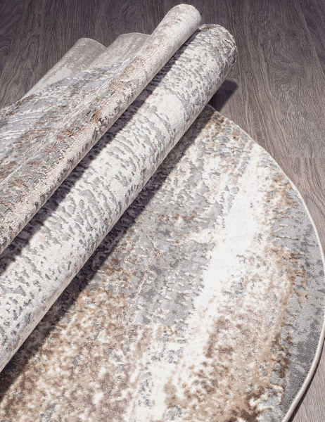Российский овальный ковёр 04050C GREY / BROWN