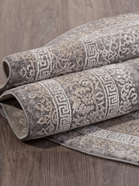 Российский овальный ковёр 04073C GREY / BROWN