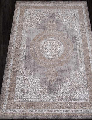 Российский прямоугольный ковёр 04073C GREY / BROWN