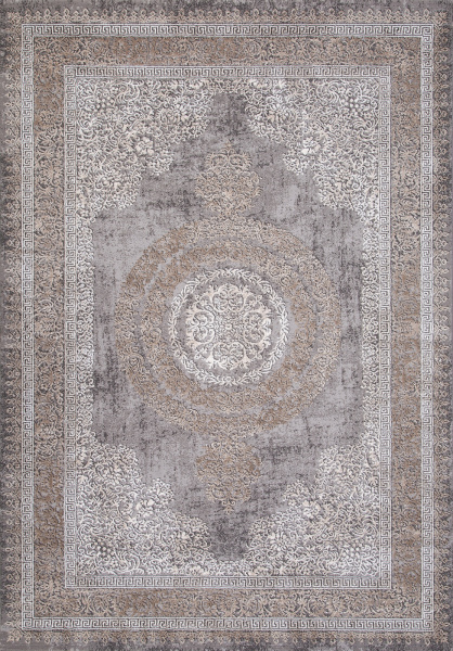 Российский прямоугольный ковёр 04073C GREY / BROWN