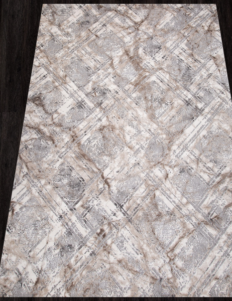 Российский прямоугольный ковёр 04074C GREY / BROWN