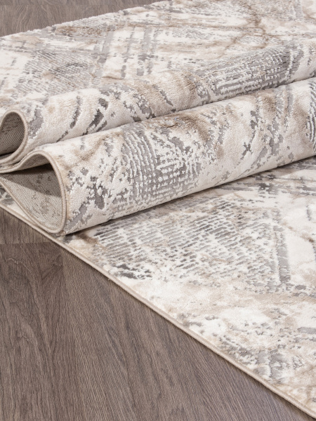 Российский прямоугольный ковёр 04074C GREY / BROWN