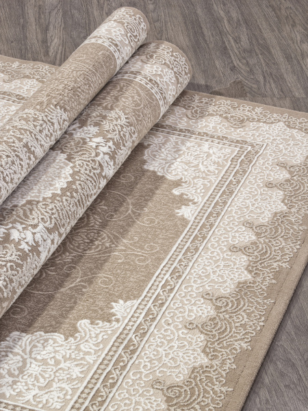 Российский прямоугольный ковёр 04076A BROWN / BROWN