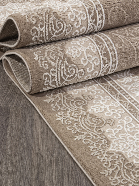 Российский прямоугольный ковёр 04076A BROWN / BROWN