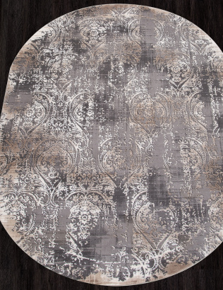 Российский овальный ковёр 04078C GREY / BROWN