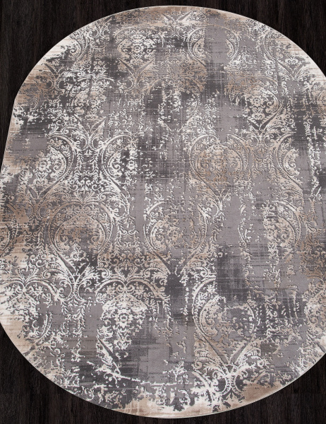 Российский овальный ковёр 04078C GREY / BROWN