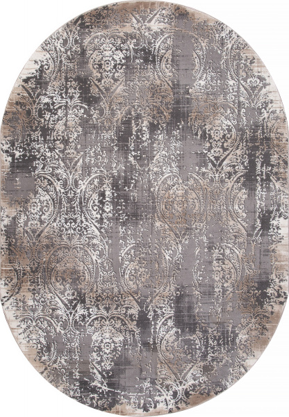 Российский овальный ковёр 04078C GREY / BROWN