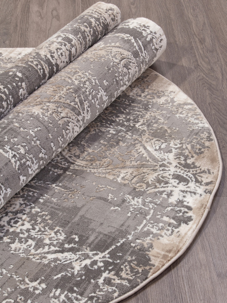 Российский овальный ковёр 04078C GREY / BROWN