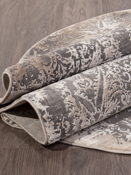 Российский овальный ковёр 04078C GREY / BROWN