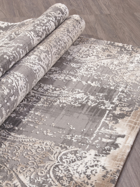 Российский прямоугольный ковёр 04078C GREY / BROWN