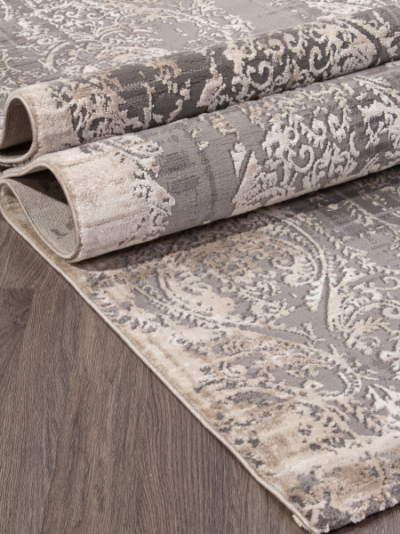 Российский прямоугольный ковёр 04078C GREY / BROWN