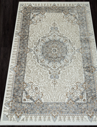 Российский прямоугольный ковёр 06066A GREY FDY / CREAM HB