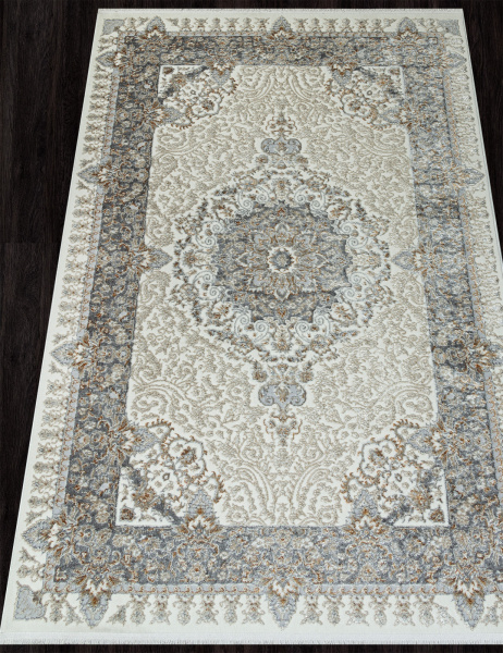 Российский прямоугольный ковёр 06066A GREY FDY / CREAM HB