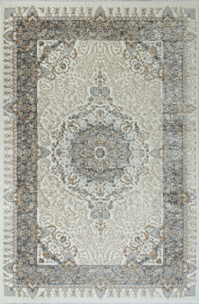 Российский прямоугольный ковёр 06066A GREY FDY / CREAM HB