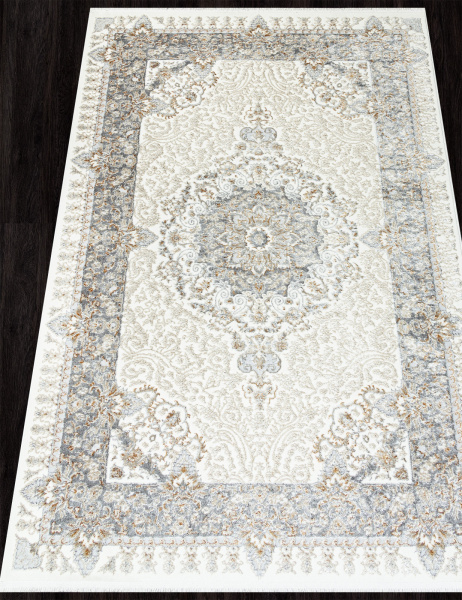 Российский прямоугольный ковёр 06066A GREY FDY / CREAM HB