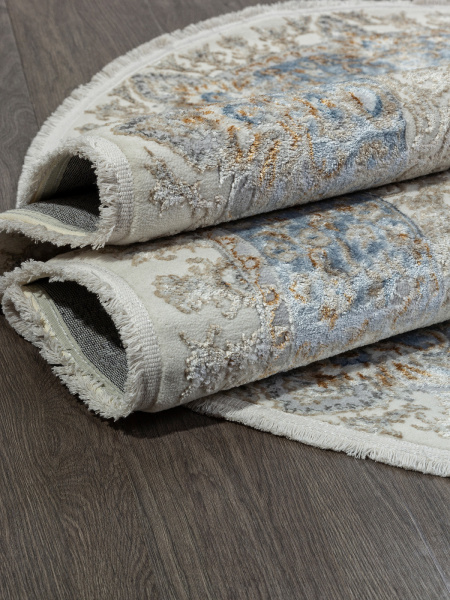 Российский овальный ковёр 06066A L.BLUE FDY / CREAM HB
