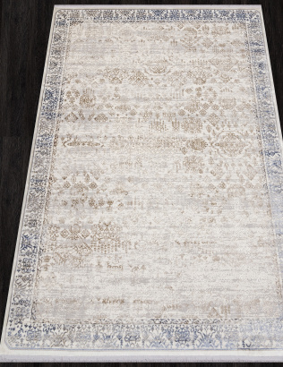 Российский прямоугольный ковёр 07402A L.BLUE FDY / CREAM FDY