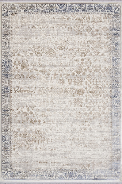 Российский прямоугольный ковёр 07402A L.BLUE FDY / CREAM FDY