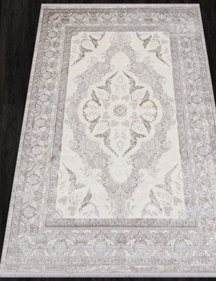 Российский прямоугольный ковёр 07540A GREY FDY / CREAM HB