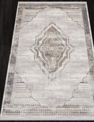 Российский прямоугольный ковёр 07541A CREAM HB / GREY FDY