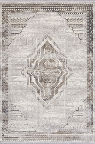 Российский прямоугольный ковёр 07541A CREAM HB / GREY FDY