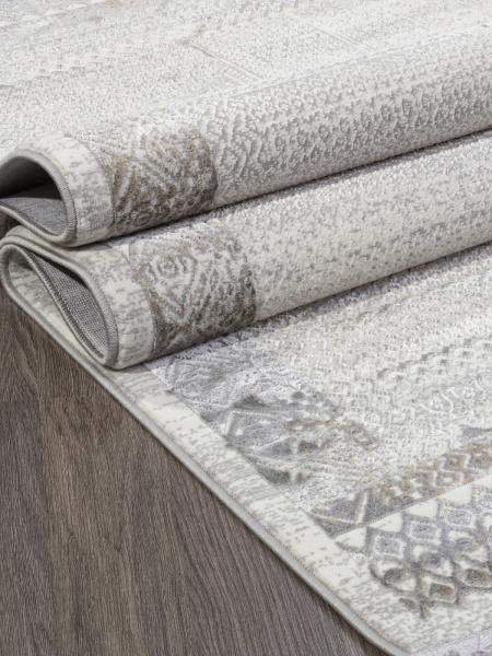 Российский прямоугольный ковёр 07541A CREAM HB / GREY FDY