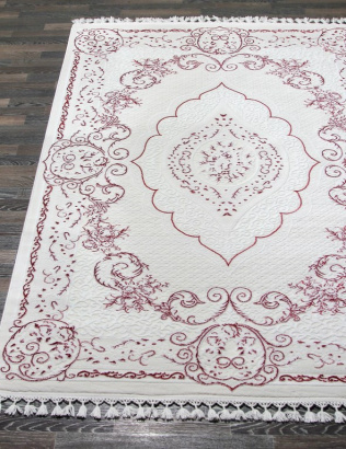 Российский прямоугольный ковёр 07857A FUCHSIA /WHITE