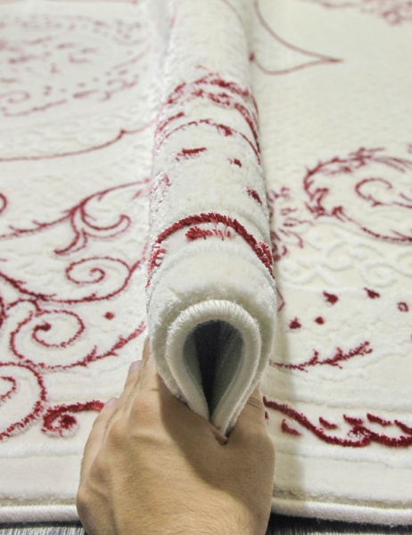 Российский прямоугольный ковёр 07857A FUCHSIA /WHITE
