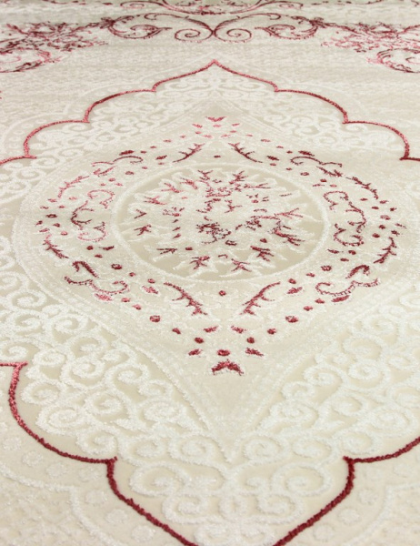 Российский прямоугольный ковёр 07857A FUCHSIA /WHITE