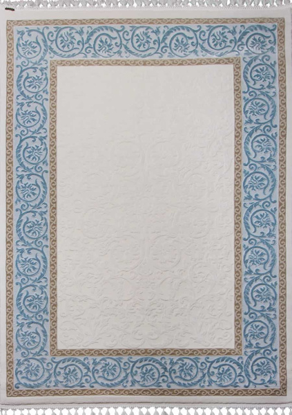 Российский прямоугольный ковёр 08058T BLUE / WHITE