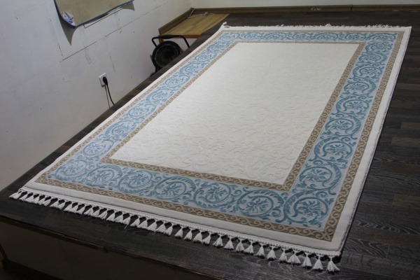 Российский прямоугольный ковёр 08058T BLUE / WHITE