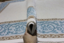 Российский прямоугольный ковёр 08058T BLUE / WHITE
