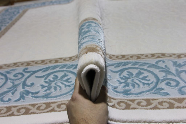 Российский прямоугольный ковёр 08058T BLUE / WHITE