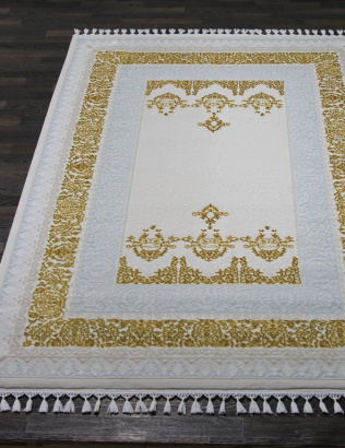 Российский прямоугольный ковёр 08074A BLUE / GOLD