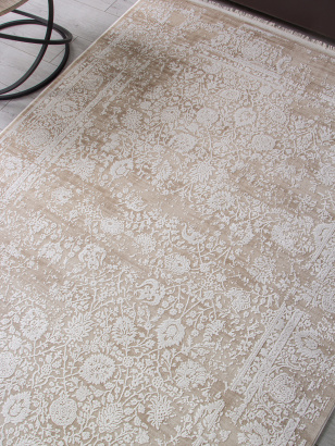 Российский прямоугольный ковёр 21365C D.BEIGE / WHITE