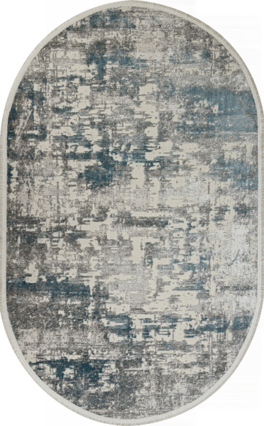 Российский овальный ковёр 26941A GRY / BLUE