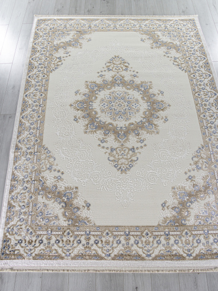 Российский прямоугольный ковёр 27236A CREAM / BLUE