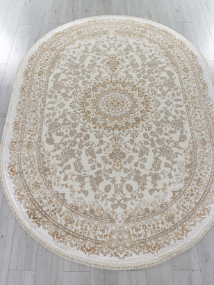 Российский овальный ковёр 27239A CREAM / BEIGE
