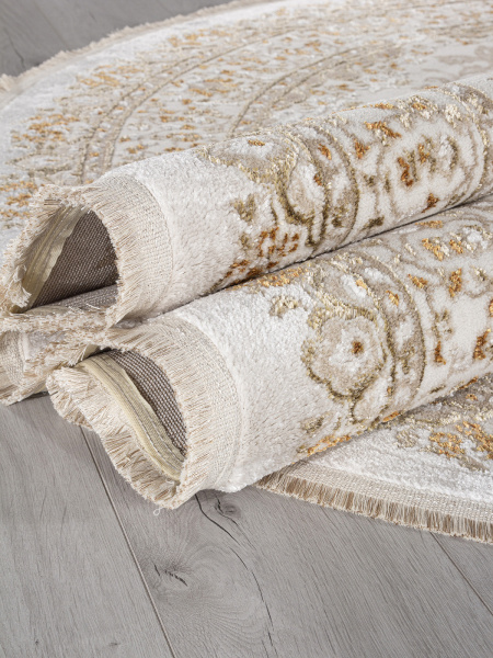 Российский овальный ковёр 27239A CREAM / BEIGE