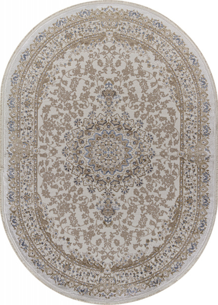 Российский овальный ковёр 27239A CREAM / BLUE
