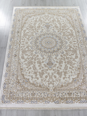 Российский прямоугольный ковёр 27239A CREAM / BLUE
