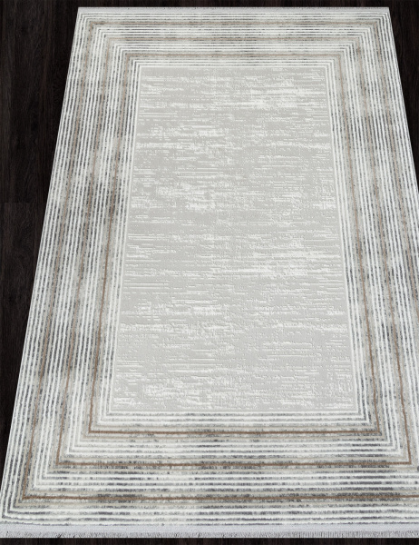 Российский прямоугольный ковёр 29989A L.GREY / CREAM