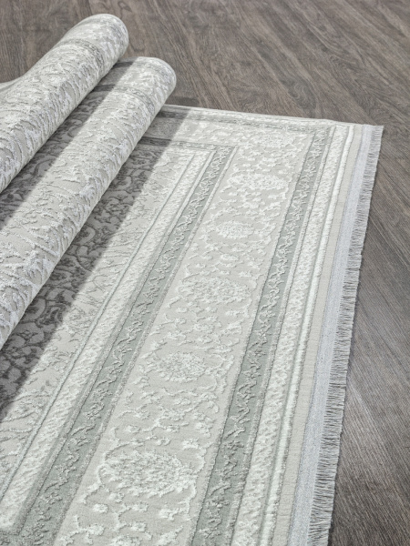 Российский прямоугольный ковёр 30020E L.GREY / CREAM