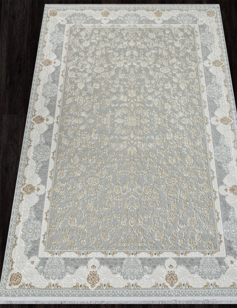 Российский прямоугольный ковёр 30219A GREY / CREAM