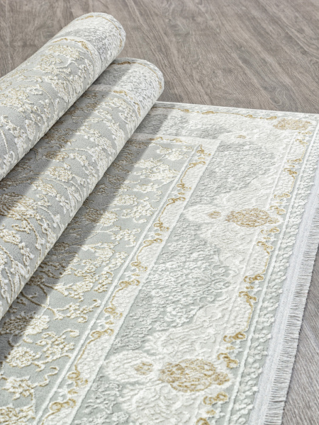 Российский прямоугольный ковёр 30219A GREY / CREAM