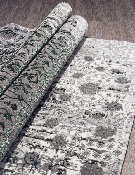 Российский прямоугольный ковёр 33370 954 GREY / GREEN