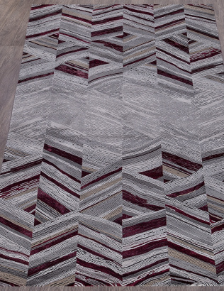 Российский прямоугольный ковёр 33377 950 GREY / PURPLE