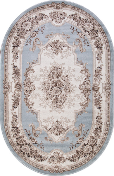 Российский овальный ковёр 4015 L.BLUE-BROWN
